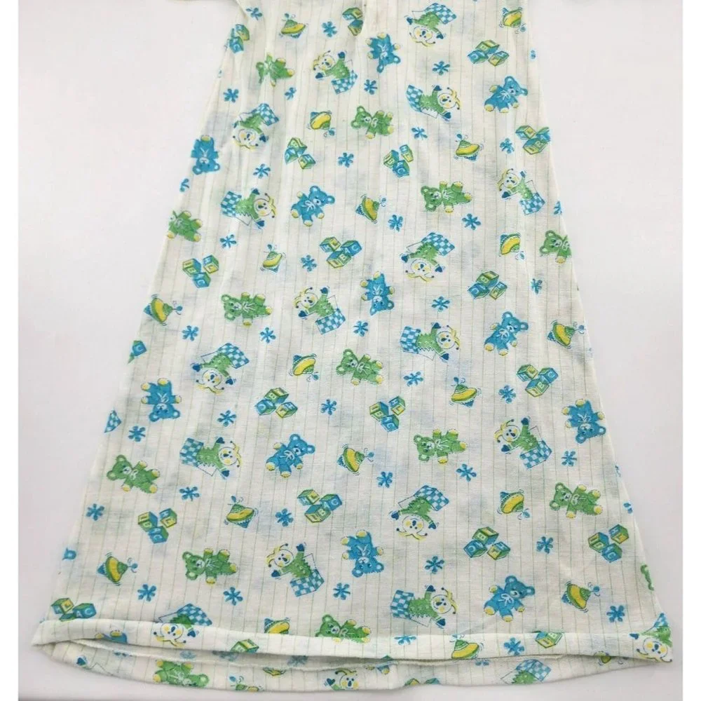 Vintage 70s 80s JCPenney Toddletime Infant Baby Long Sleep Gown L/S 14.5-18 Lbs.